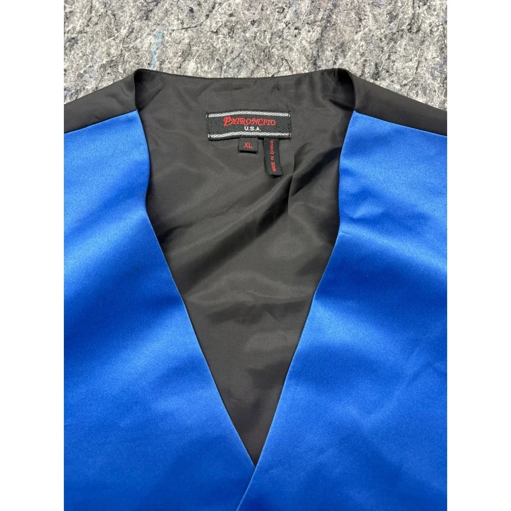 Patroncito Royal Blue Satin Formal Tuxedo Vest Mens XL VS-1010 NWT